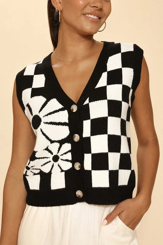 Checkered knit vestCamisolePhoenix