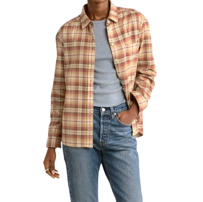 Boyfriend Flannel Shirt In Gold/brick MultiCollaborative Shirts