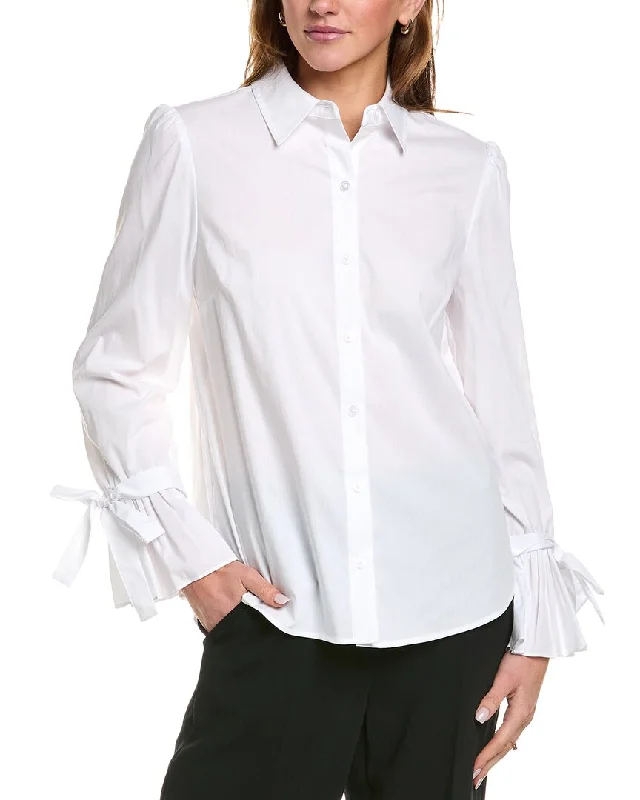 Anne Klein Flounce Cuff ShirtWrap Shirts