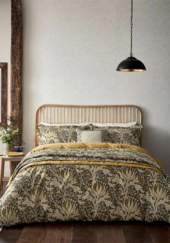 Morris & Co Artichoke Duvet Set, Mustard & Charcoal