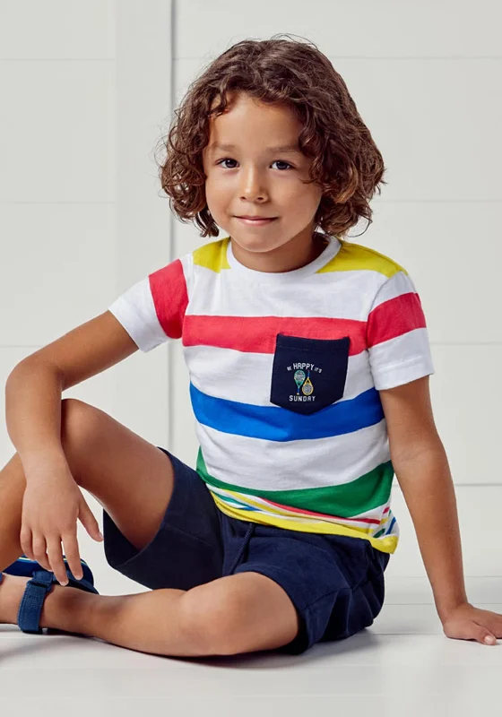 Mayoral Boy Stripe T-shirt and Short Set, Multi