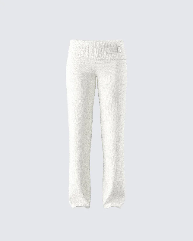 Casual PantsAlyssa White Knit Pant