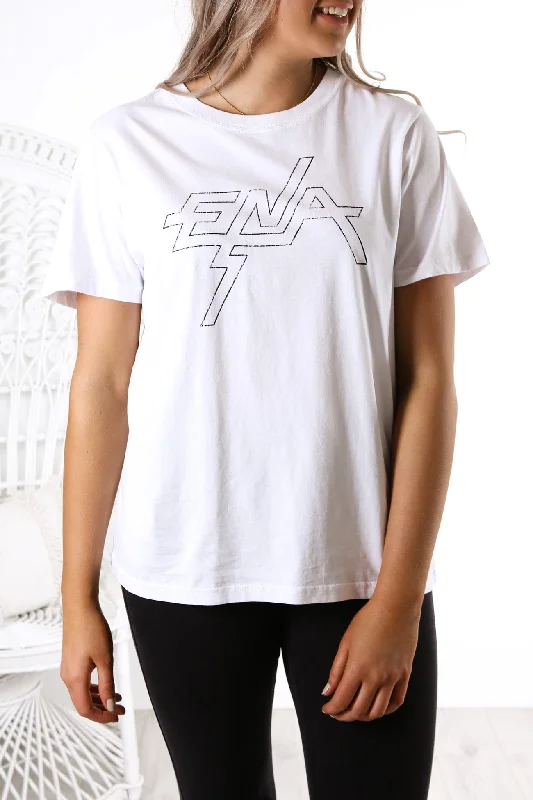 Lounge T-ShirtsBlock Logo Graphic Tee White