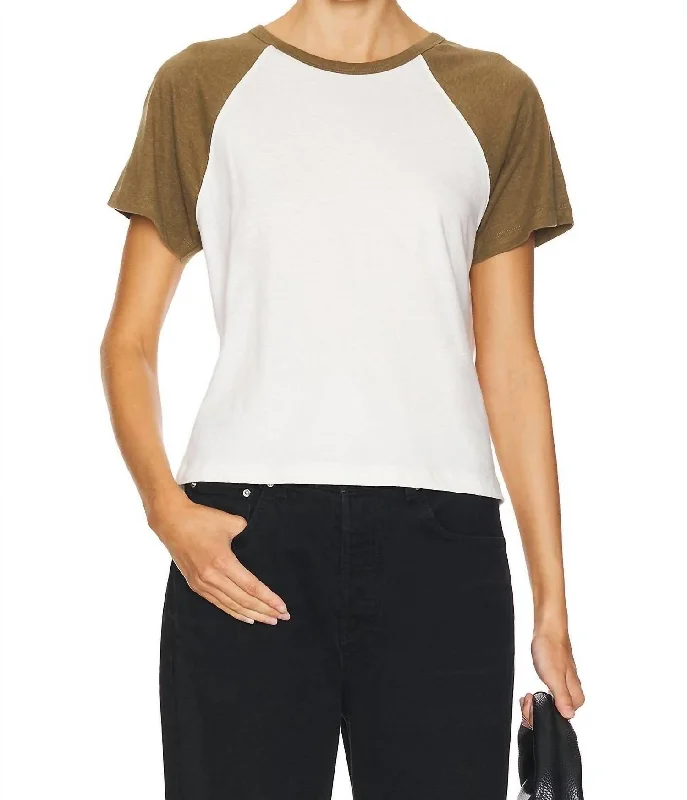 Sequined T-ShirtsBobbie Baseball Tee In Capers