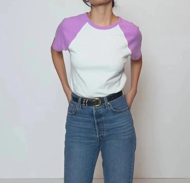 Streetwear T-ShirtsBobbie Baseball Tee In Violet Tulle