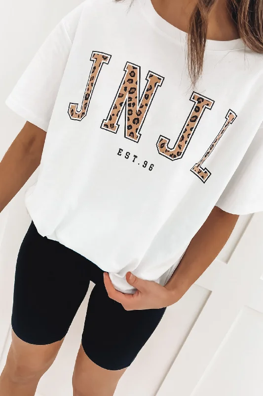 Hunting T-ShirtsCollegiate Leopard Tee White