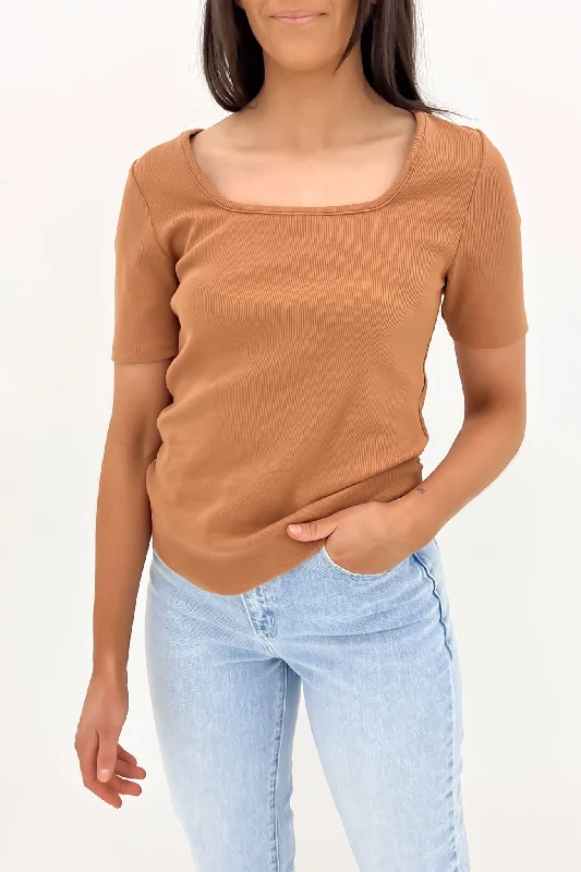 Asymmetrical T-ShirtsEmmy Rib Tee Latte