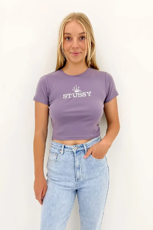 Reflective T-ShirtsGlamour Embroidered Rib Tee Mauve