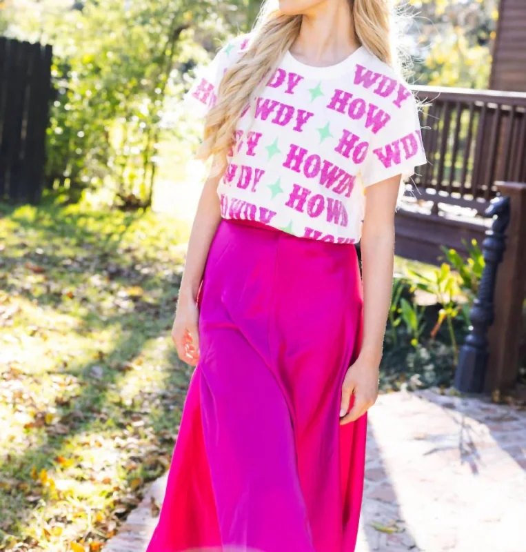 French Terry T-ShirtsHowdy Pink Tee In Fuchsia