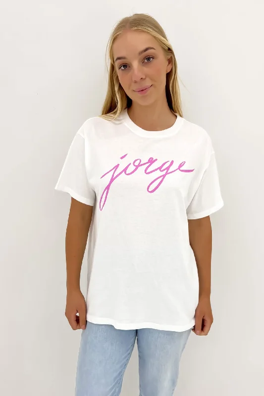 Zippered T-ShirtsJorge Script Tee Pink