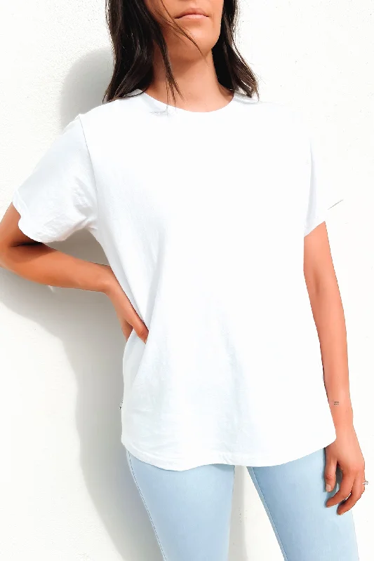 Crewneck T-ShirtsLeni Drop Tee White