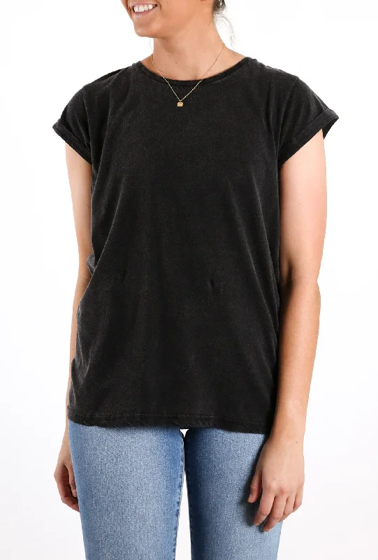 Blended Fabric T-ShirtsLucy Tee Washed Black