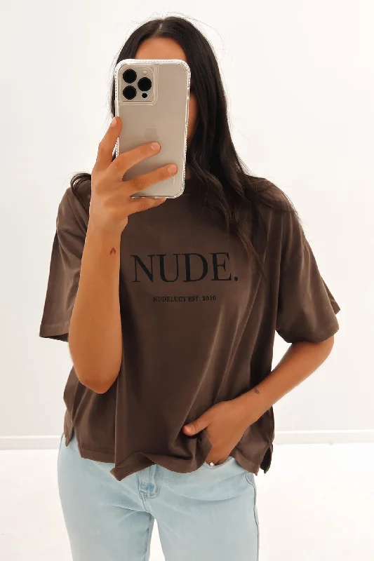 Boat Neck T-ShirtsNude. Washed Tee Cola