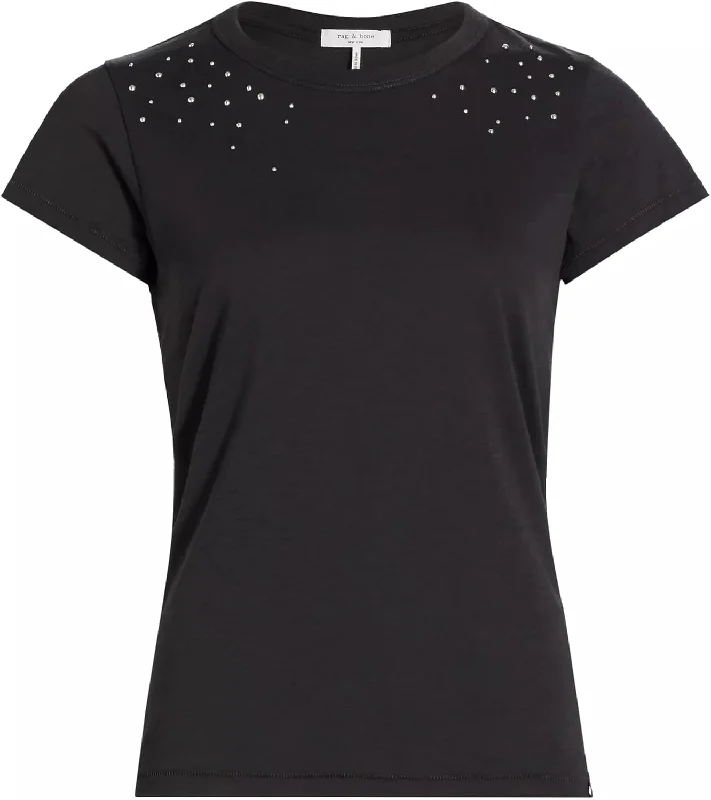 Boat Neck T-Shirtsrag & bone Women's Ombre Stud Tee, Black