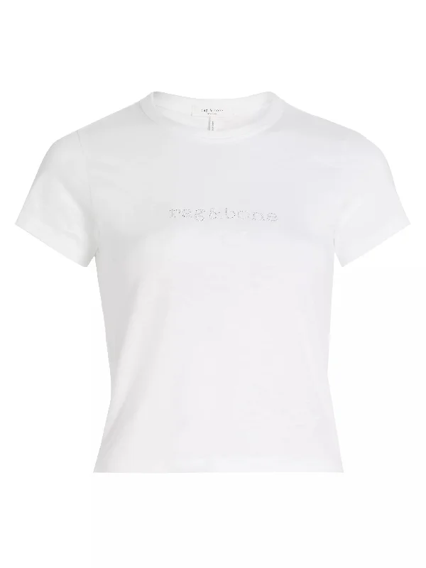 Tasseled T-Shirtsrag & bone Women's RB Logo Stud Tee, White