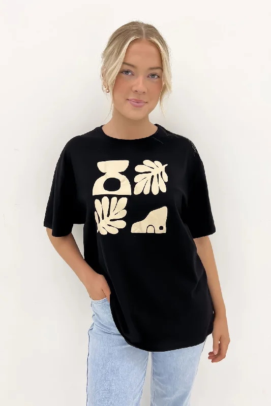 Metallic T-ShirtsRiver Tee Black Beige