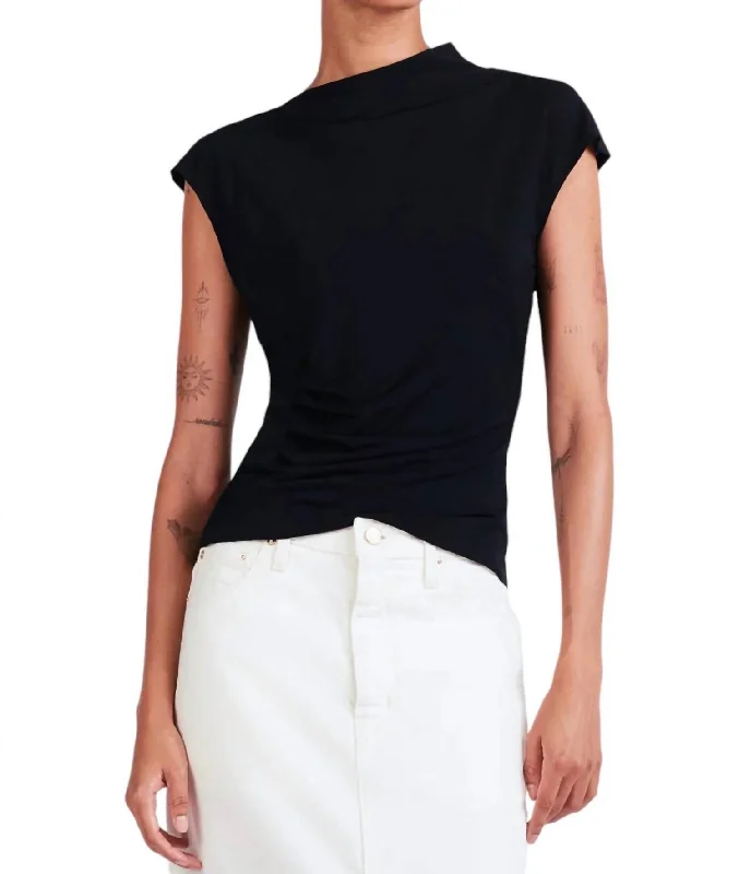 Longline T-ShirtsSasha Ruched Tee In Midnight