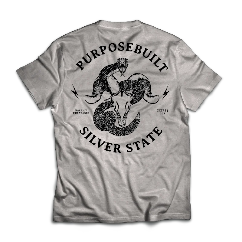 Travel T-ShirtsSilver State Tee, Grey Frost