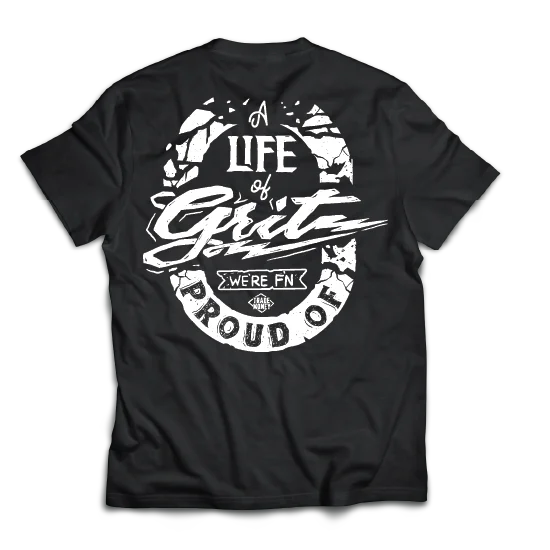 Mesh T-ShirtsLife of Grit we're F'n Proud of Tee, Black