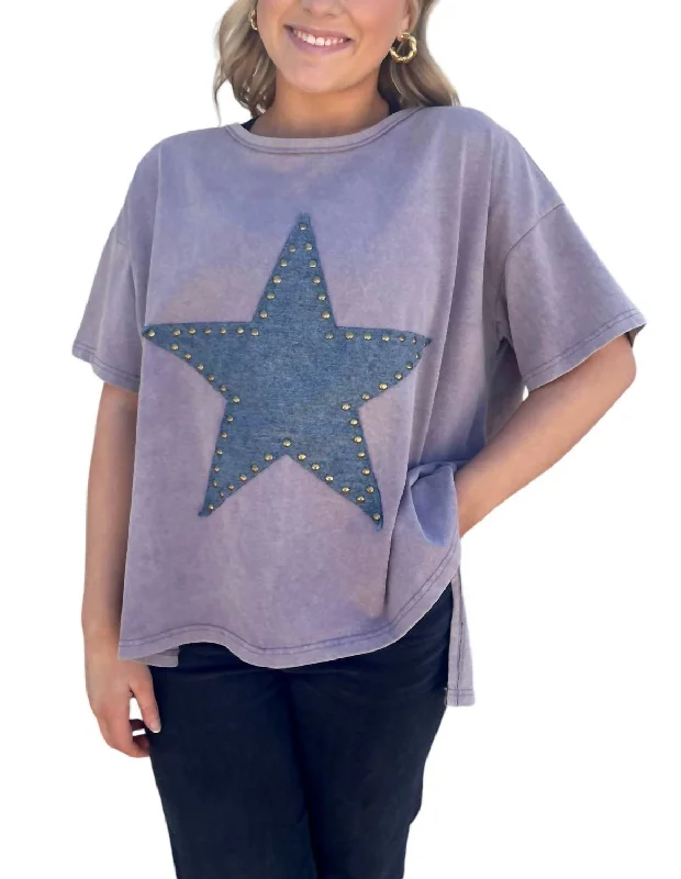 Sheer T-ShirtsSuperstar Tee Top In Dusty Lilac