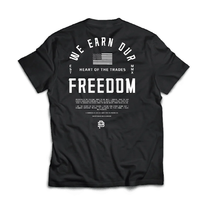 Painted T-ShirtsYouth, Earn your Freedom Tee, Black